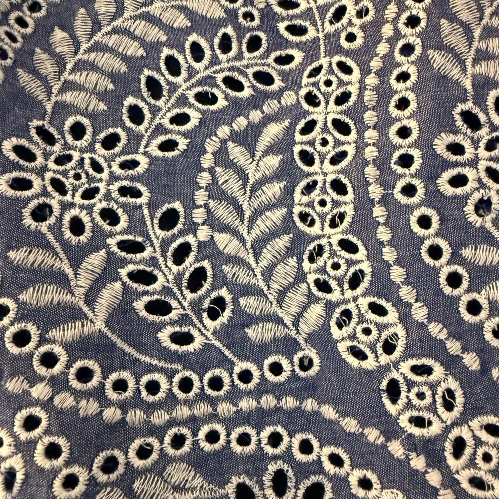 Ann Taylor LOFT Blue and White Embroidered Skirt - Picture 3 of 7